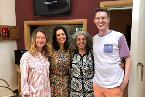 Our member Lina Mookerjee (second right) is pictured with (left to right) producer Eve Streeter, presenter Sangita Myska and Louis Stupple-Harris of Nesta