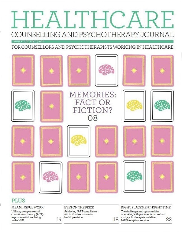 Cover of Healthcare Counselling and Psychotherapy Journal January 2017