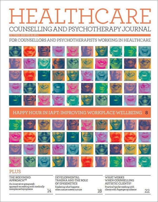 Cover of Healthcare Counselling and Psychotherapy Journal October 2016