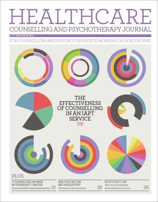 Cover of Healthcare Counselling and Psychotherapy Journal, July 2014