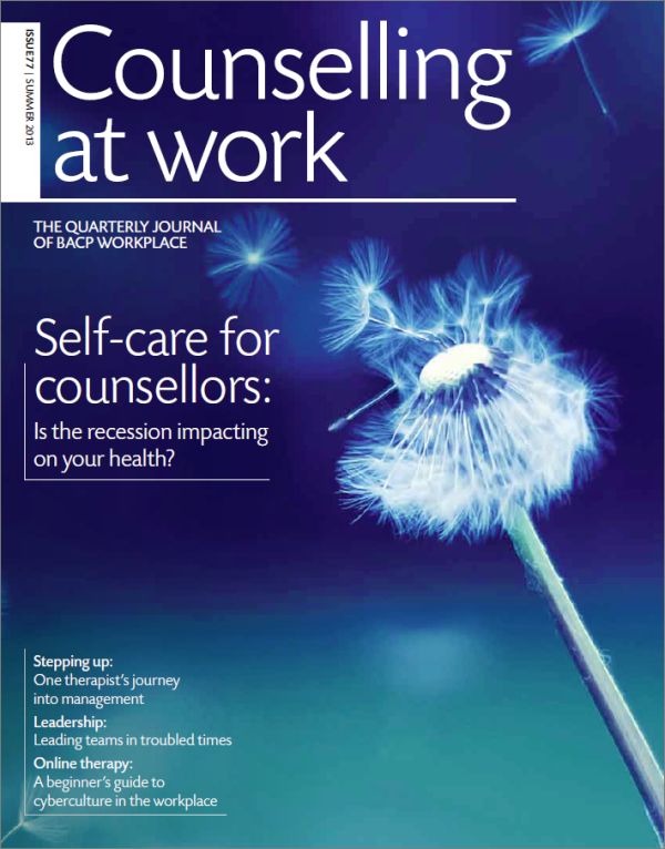 Cover of Counselling at Work, Summer 2013