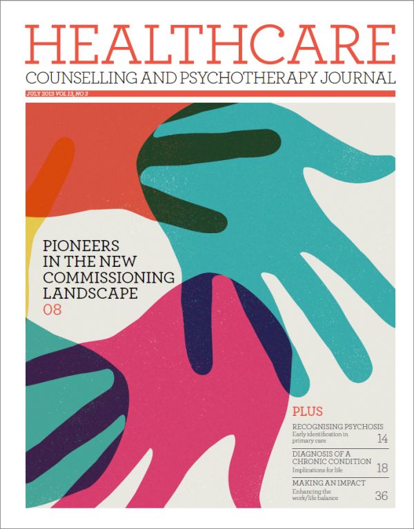 Cover of Healthcare Counselling and Psychotherapy Journal, July 2013 issue