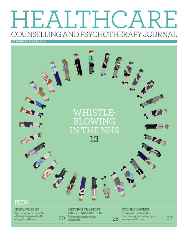 Cover of Healthcare Counselling and Psychotherapy Journal, October 2013