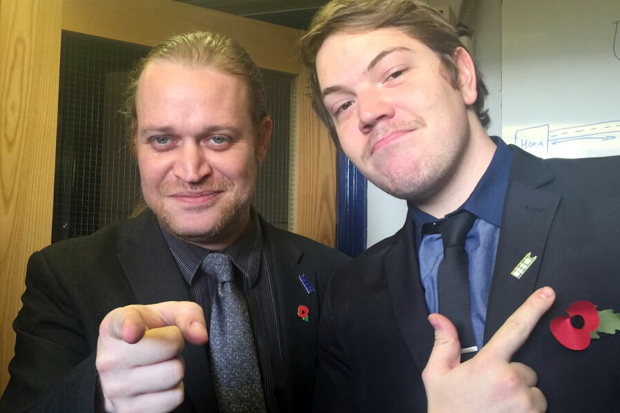 Ben Gregory (left) with Aidan Oakley who inspired him to grow a mo this Movember