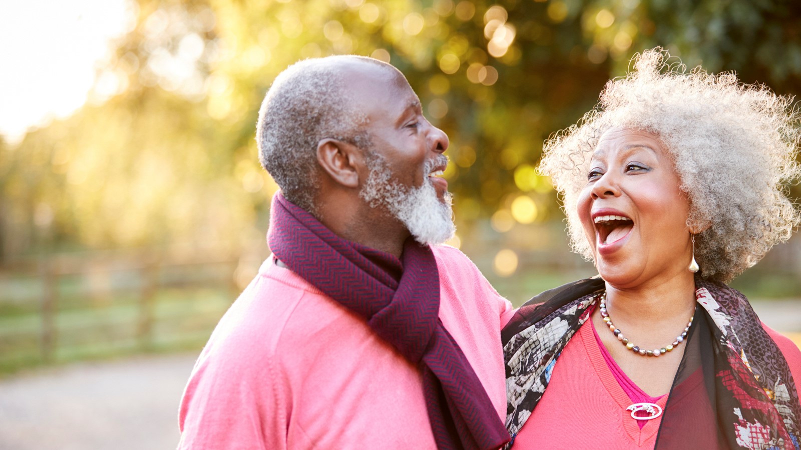 Older Couple Laughing Banner